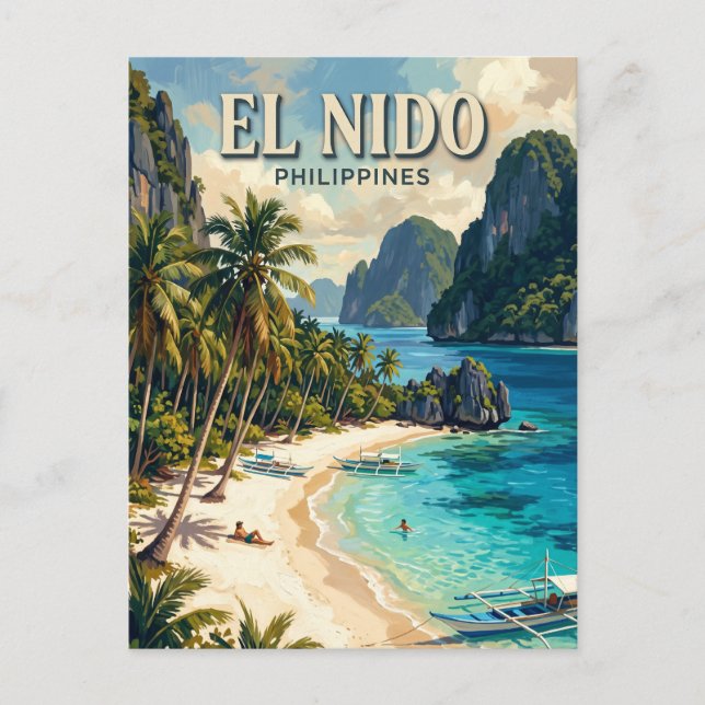 Seven Commandos Beach El Nido Philippines Postcard (Front)