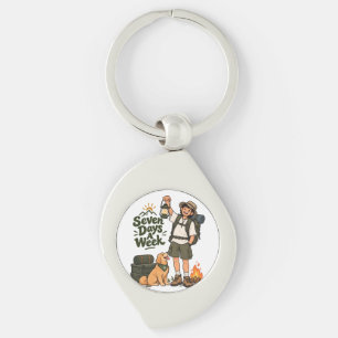 Seven Days A Week Camping Adventure Design Key Ring
