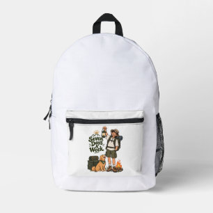 Seven Days A Week Camping AdventuriPad Smart Cover Printed Backpack