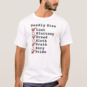 Seven Deadly Sins Checklist (1010101) T-Shirt