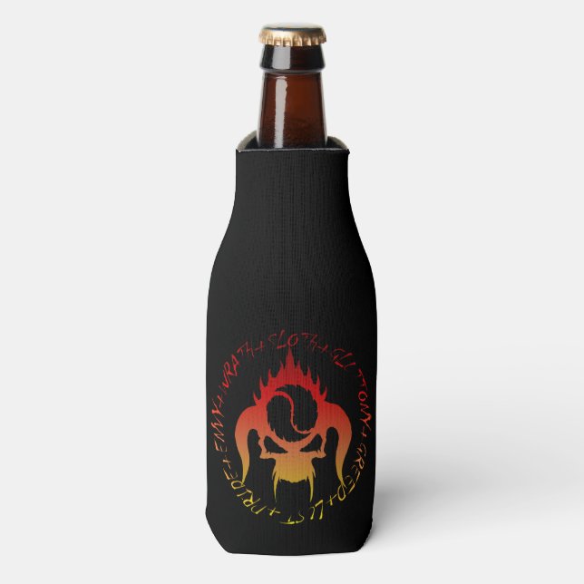 Seven deadly sins custom bottle cooler (Bottle Front)