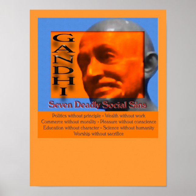 Seven Deadly Social Sins Recognition Print (Front)