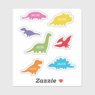 Seven Dinosaur Silhouettes, Kids Personalized