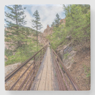Seven Falls Walkway Bridge Stone Coaster