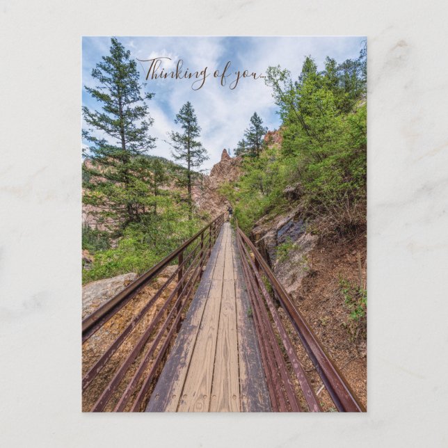 Seven Falls Walkway Bridge Thinking Of U Postcard (Front)