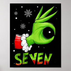 Seven Funny 6 7 Meme Santa Christmas Xmas Teacher  Poster