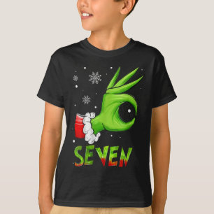 Seven Funny 6 7 Meme Santa Christmas Xmas Teacher  T-Shirt