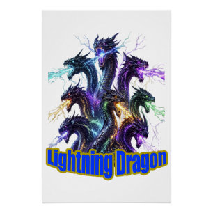 Seven-Headed Lightning Dragon Poster