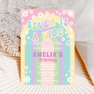 Seven is a vibe birthday invitation