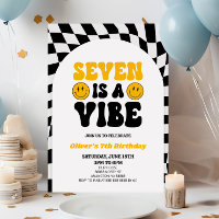 Seven Is A Vibe Retro First 7th Birthday Party