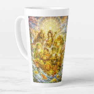 Seven Lucky Gods -Japanese Gods- colorful art Latte Mug