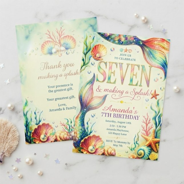 Seven Making a Splash birthday Invitation (Creator Uploaded)