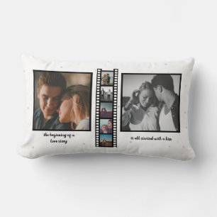 Seven Photo Collage Film Frame Couple Lumbar Cushion