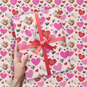 Seven Photo Valentine's Day Heart Wrapping Paper