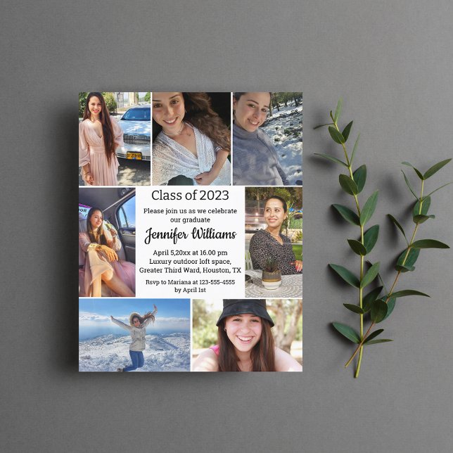 seven photos collage graduation invitation 2025 (Creator Uploaded)