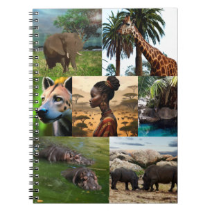 Seven Picture African Inspired Photo Collage, Notebook