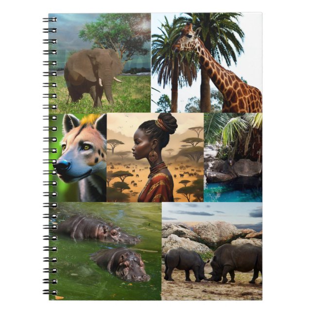 Seven Picture African Inspired Photo Collage, Notebook (Front)