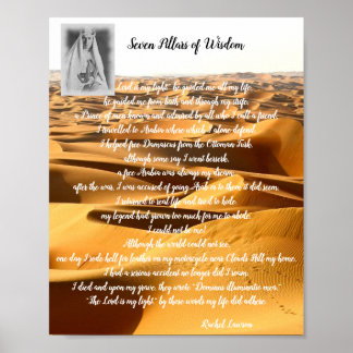 Seven Pillars of Wisdom a poem on T E Lawrence Poster
