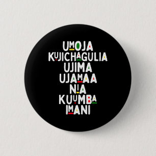 Seven Principles Of Kwanzaa African American Holid 6 Cm Round Badge