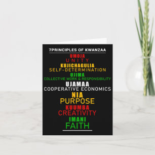 Seven Principles Of Kwanzaa Christmas Afro-america Card
