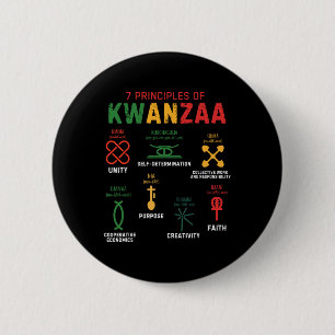 Seven Principles Of Kwanzaa Happy Kwanzaa 3 6 Cm Round Badge