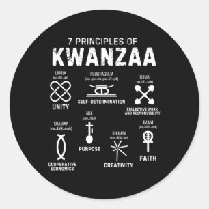 Seven Principles Of Kwanzaa Happy Kwanzaa 4 Classic Round Sticker