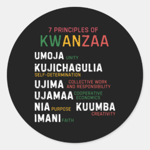 Seven Principles Of Kwanzaa Happy Kwanzaa  Classic Round Sticker