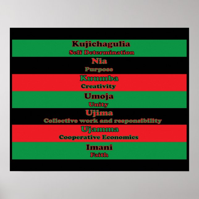 Seven Principles of Kwanzaa (Horizontal) Poster (Front)