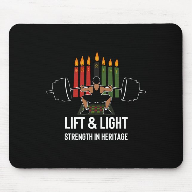 Seven Principles Of Kwanzaa Kinara Candles Deadlif Mouse Pad (Front)