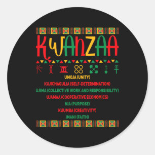 Seven Principles Of Kwanzaa Men Women Kwanzaa Prin Classic Round Sticker