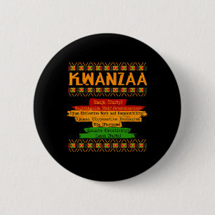 Seven Principles Of Kwanzaa Proud African American 6 Cm Round Badge