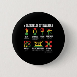 Seven Principles Of Kwanzaa Proud African American 6 Cm Round Badge