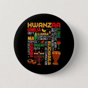Seven Principles Of Kwanzaa Proud African American 6 Cm Round Badge