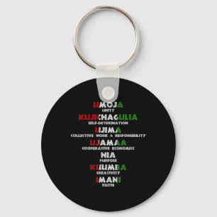 Seven Principles Of Kwanzaa Proud African American Key Ring