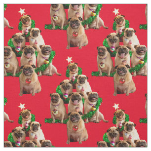 Seven Pugs-a-Posing Fabric