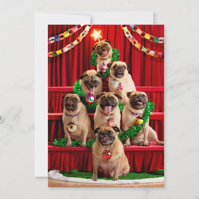 Seven Pugs-a-Posing Invitation (Front)