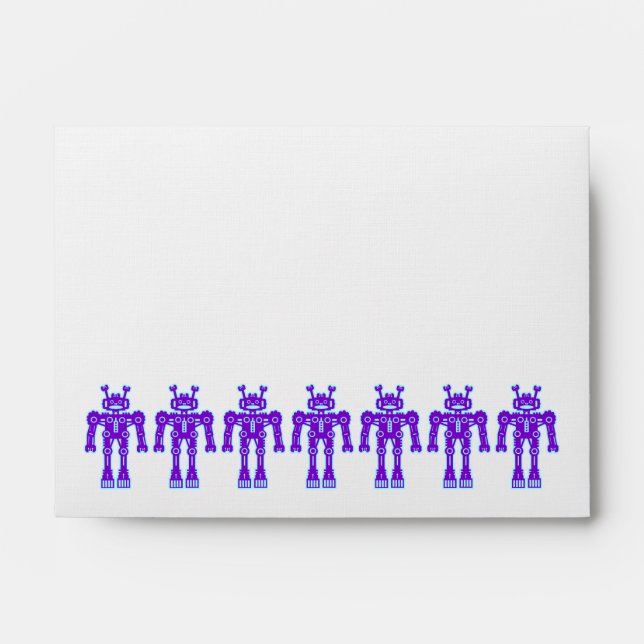 Seven Purple Robots Envelopes (Front)