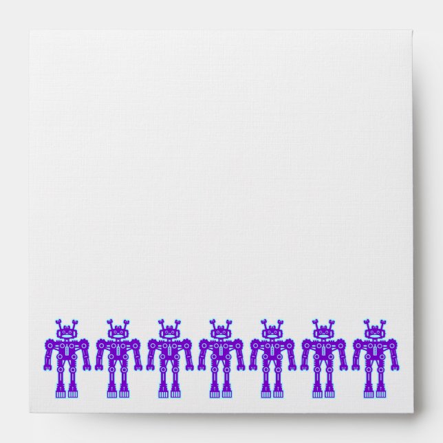 Seven Purple Robots (Square) Envelope (Front)