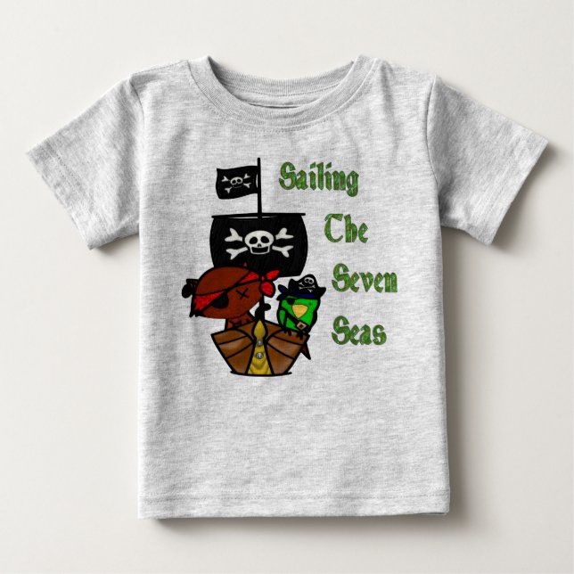 Seven Seas Pirate Baby T-Shirt (Front)