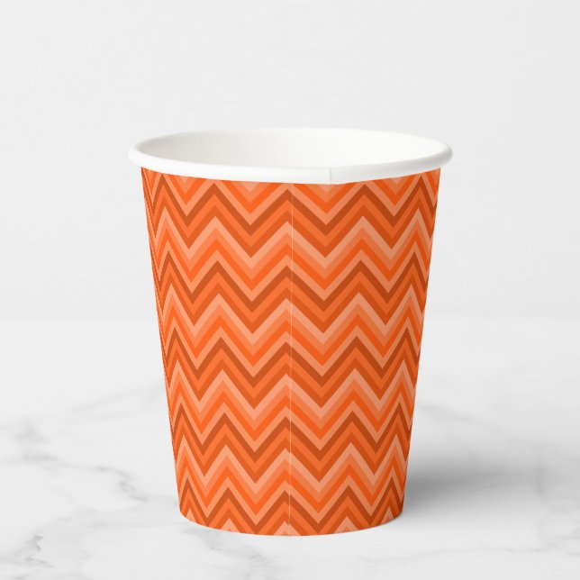 Seven Shades of Orange Zig Zag Paper Cups (Right)