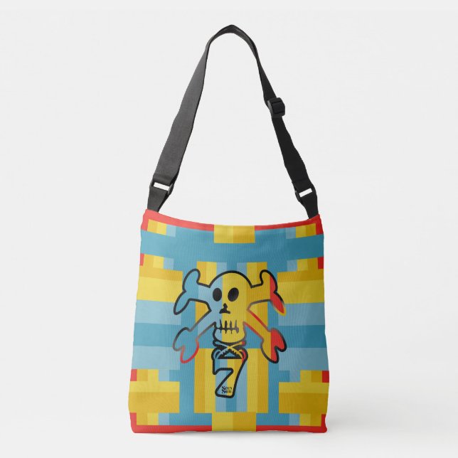 SEVEN SKULL BY MASANSER PIXELAT CROSSBODY BAG (Front)