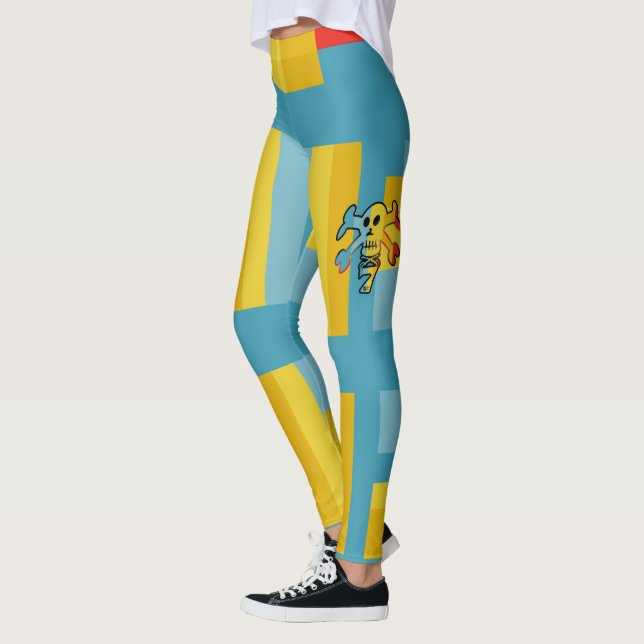 SEVEN SKULL BY MASANSER PIXELAT LEGGINGS (Left)