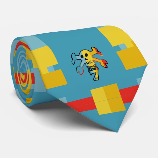 SEVEN SKULL BY MASANSER PIXELAT TIE (Rolled)