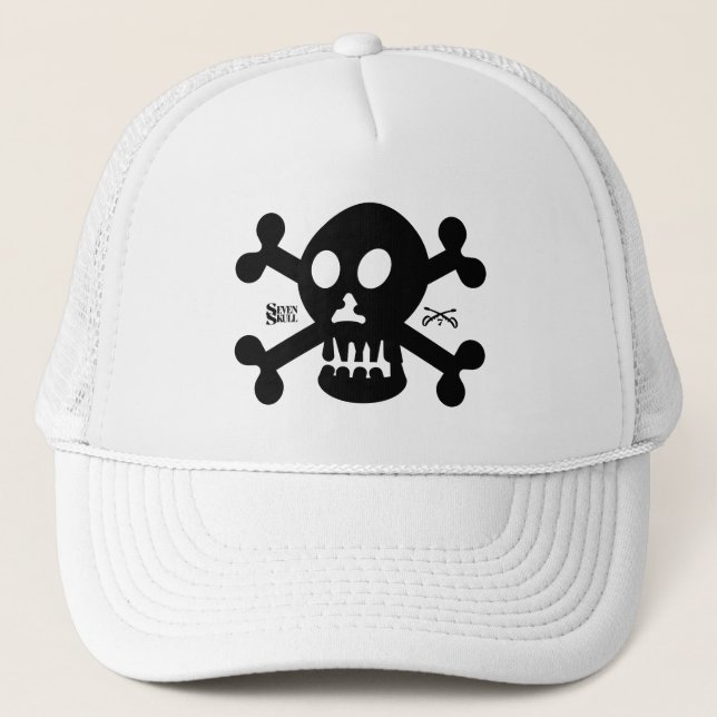SEVEN SKULL BY MASANSER PIXELAT TRUCKER HAT (Front)