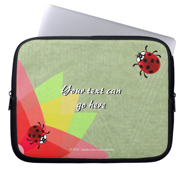 Seven-Spotted Ladybug Laptop Sleeve (Front)