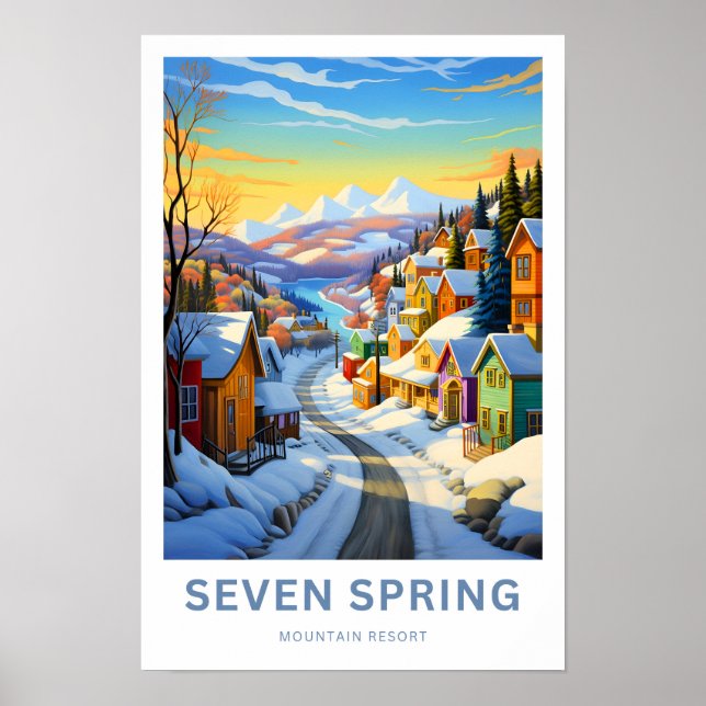 Seven Spring Mountain Resort Travel Print (Front)