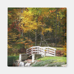 Seven Springs Fall Bridge I Autumn Landscape Magnet
