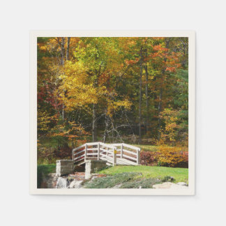 Seven Springs Fall Bridge I Autumn Landscape Napkin