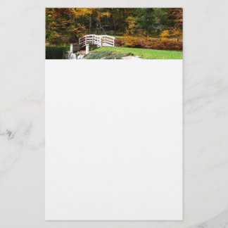 Seven Springs Fall Bridge I Autumn Landscape Stationery