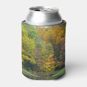Seven Springs Fall Bridge II Autumn Landscape Can Cooler